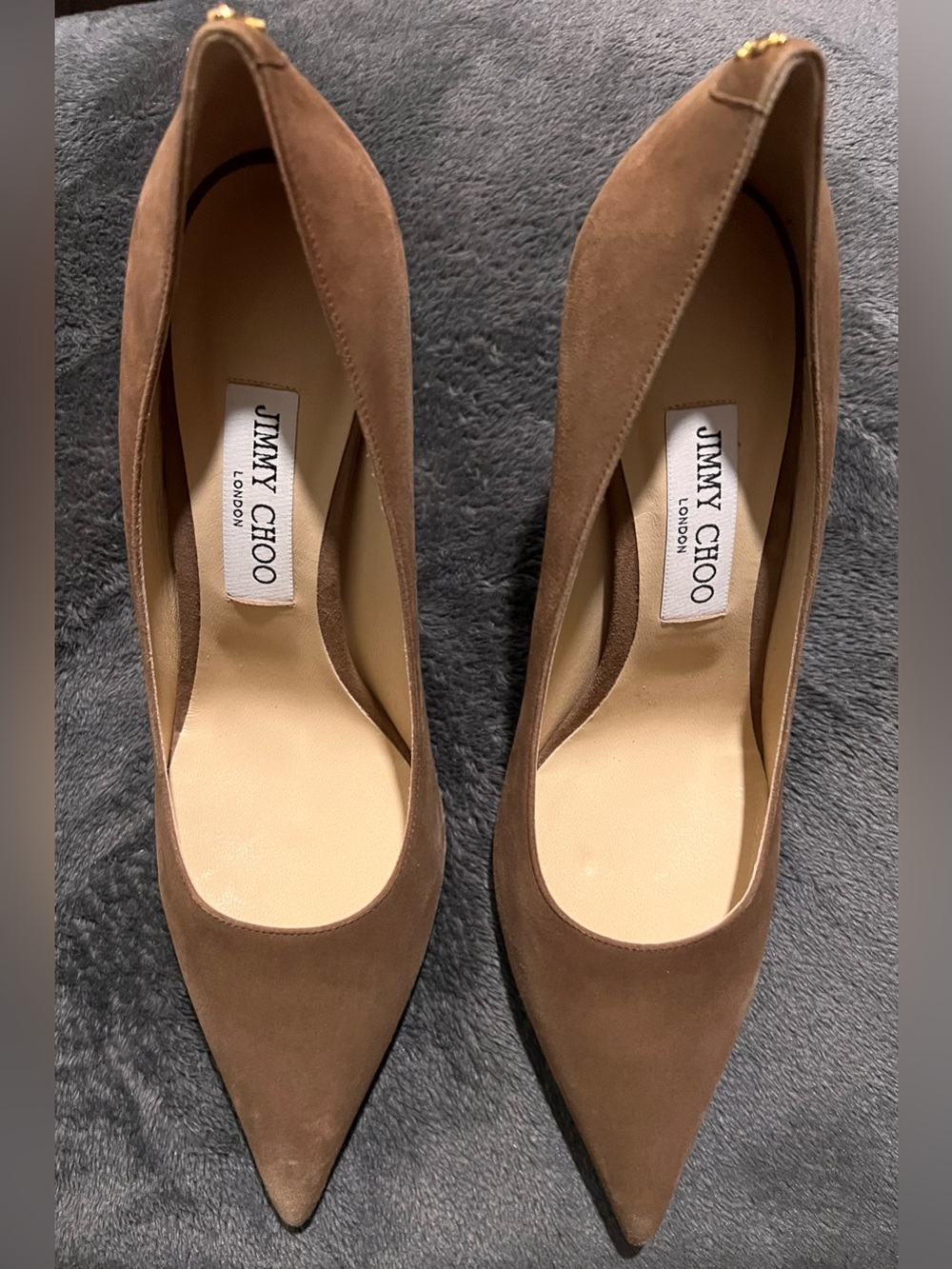 Jimmy Choo Brown Suede Pointed-Toe Pumps